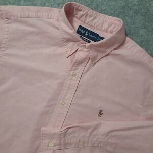 Ralph Lauren Button Down Shirt Mens XL Pink‎ Classic Fit Oxford Long Sleeve